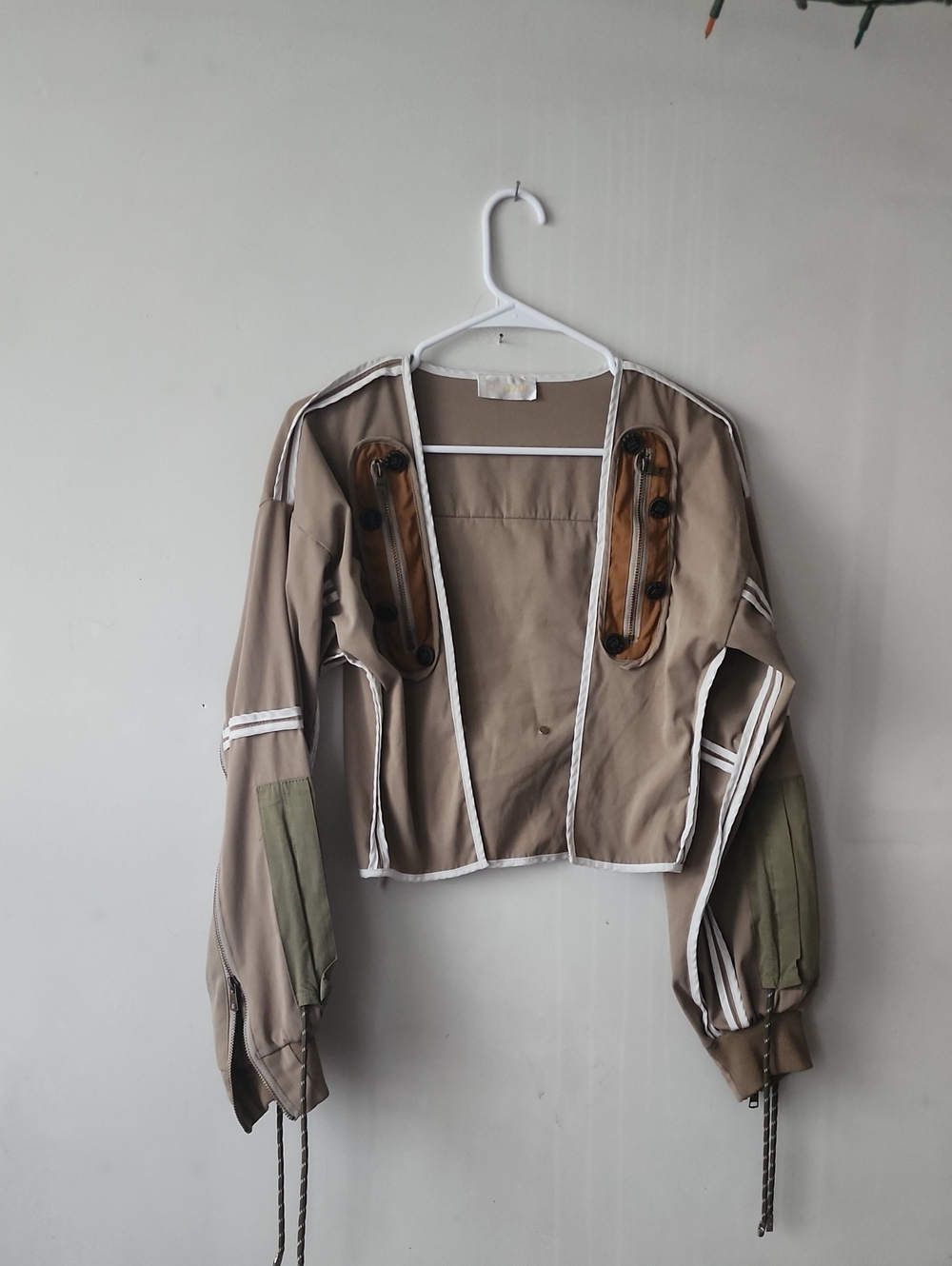Women’s Taupe Cropped Military-Style Jacket